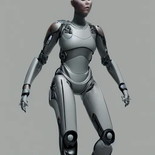 Image similar to character of ex machina 3 d render in octane