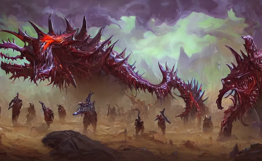 Image similar to A painting of the Zerg trending on artstation in the style of Greg Rutkowsky