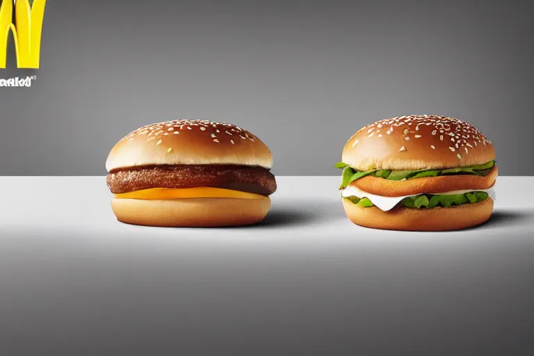 Image similar to mcdonalds salt between two sesame seed buns, commercial photograph