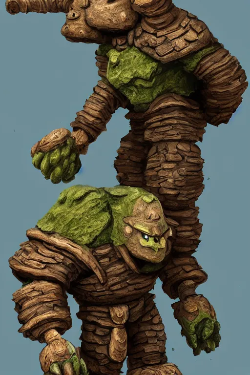 Image similar to zelda fantasy art giant golem troll wood rock greeble gemstone, global illumination ray tracing hdr fanart arstation by sung choi and eric pfeiffer and gabriel garza and casper konefal