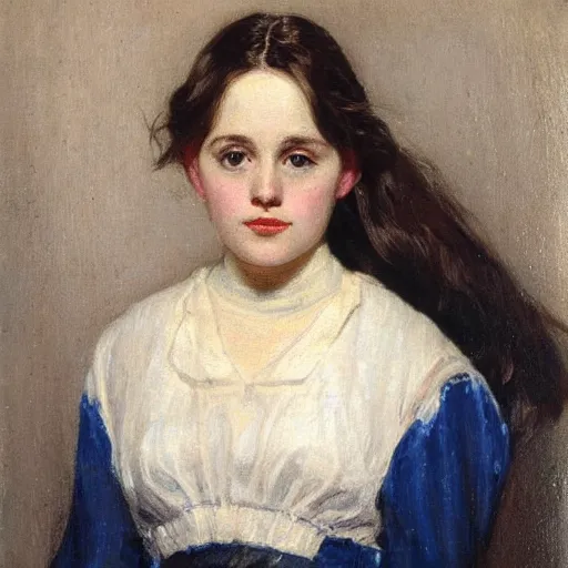 Prompt: photo of young woman by arthur john elsley