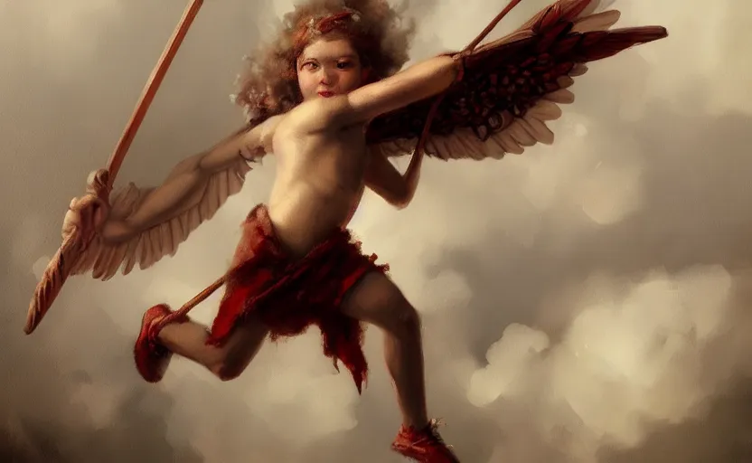 Image similar to A painting of Cupid trending on artstation in the style of Greg Rutkowski