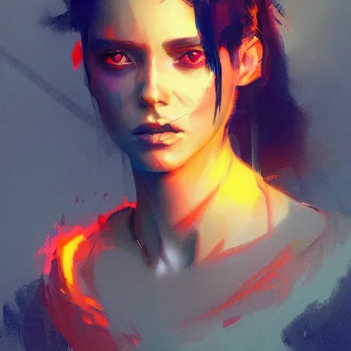 Image similar to portrait of a beautiful alyx vance, volume lighting, concept art, by greg rutkowski!!, colorful, xray melting colors!!