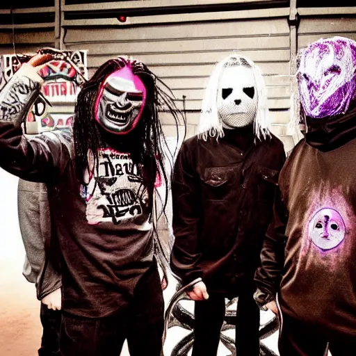 Prompt: slipknot riding my little pony