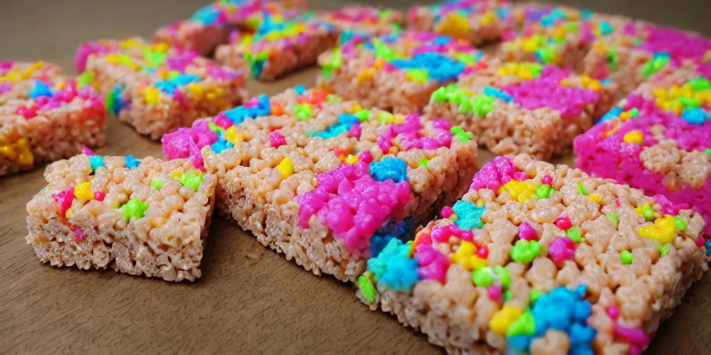 Image similar to food photography, rice krispy treats