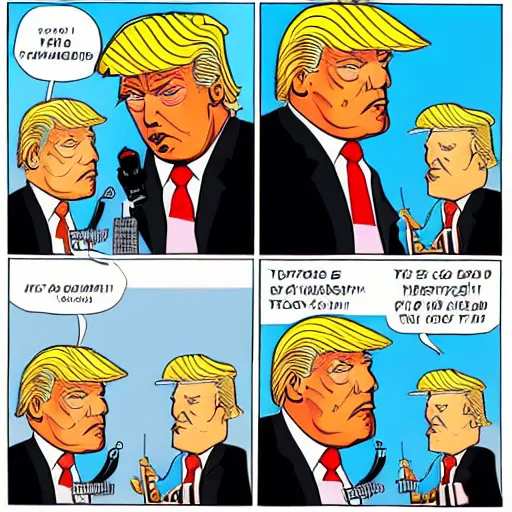 Image similar to comic of Donald Trump by Ben Garrison