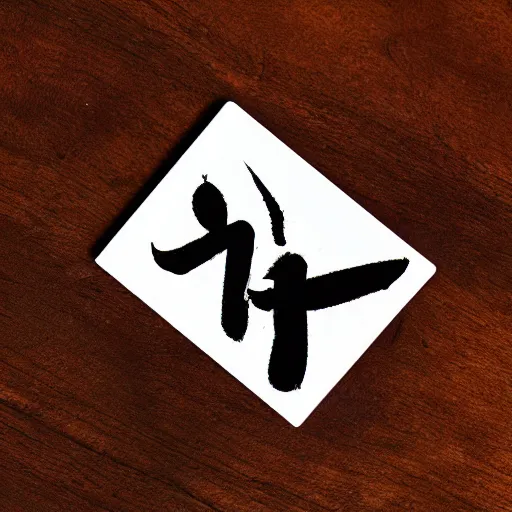 Prompt: japanese calligraphy playing cards