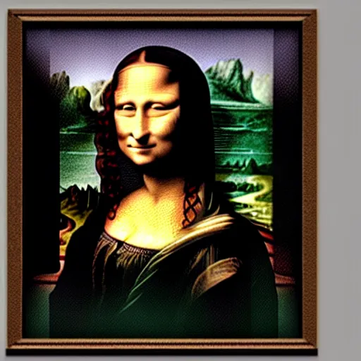 Image similar to mona lisa drawn on a blackboard in a room full of blindfolded people