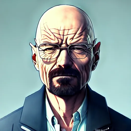 Image similar to walter white, portrait shinkai makoto studio ghibli studio key hideaki anno sakimichan stanley artgerm lau rossdraws james jean marc simonetti elegant highly detailed digital painting artstation pixiv