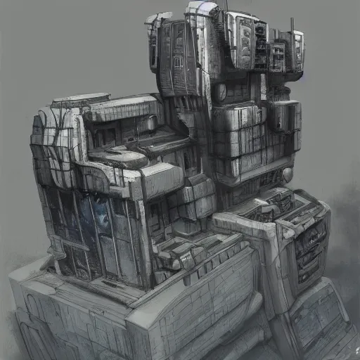 Prompt: brutalist base scifi, concept art, high details