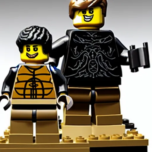 Prompt: lego set of baron harkonnen and paul atreides in dune