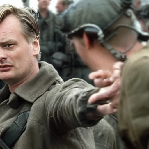 Image similar to Christopher Nolan Directing saving private Ryan 2