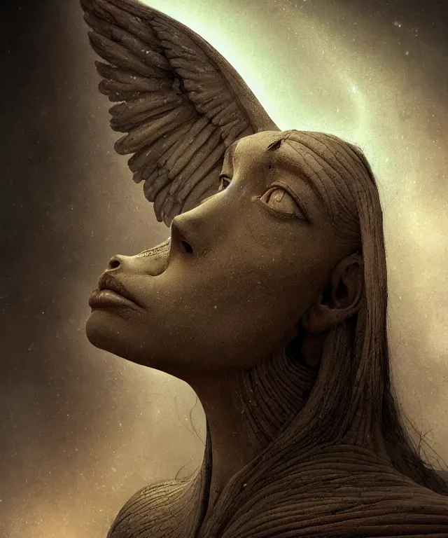 Image similar to epic professional digital art the sphinx, horrific yet beautiful vibe, evocative, atmospheric lighting, painted, intricate, highly detailed, by leesha hannigan, wayne haag, reyna rochin, ignacio fernandez rios, mark ryden, iris van herpen, artstation, cgsociety, stunning, gorgeous, sharp focus, cinematic, masterpiece