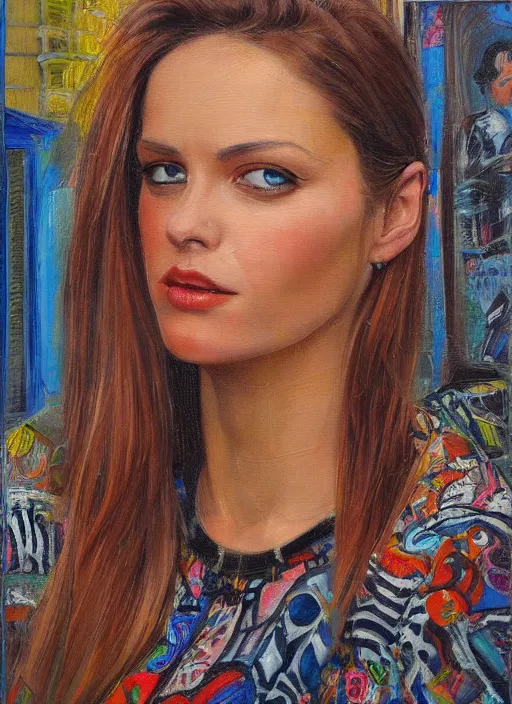 Prompt: portrait of paris, vivid, intricate, highly detailed, smooth, oil paint illustration by michel de la croix