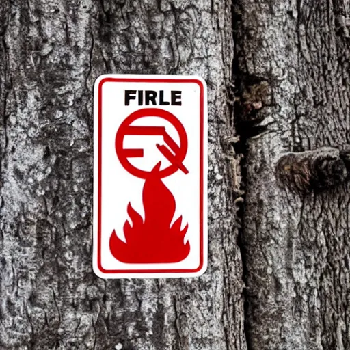 Prompt: simple yet detailed fire warning label