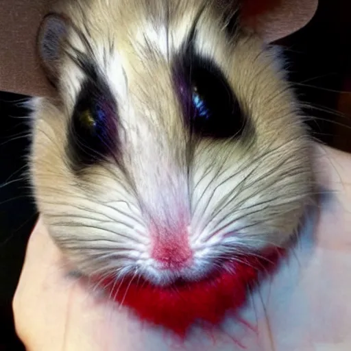 Image similar to hamster with joker makeup