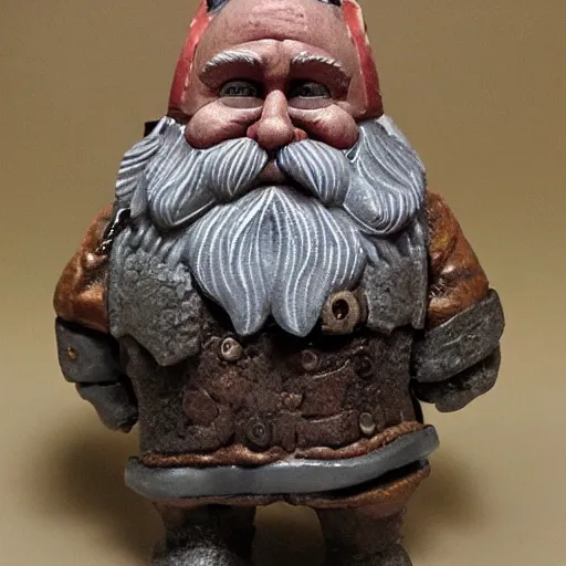 Prompt: a grizzled gnome, half machine, half gnome, extremely detailed,