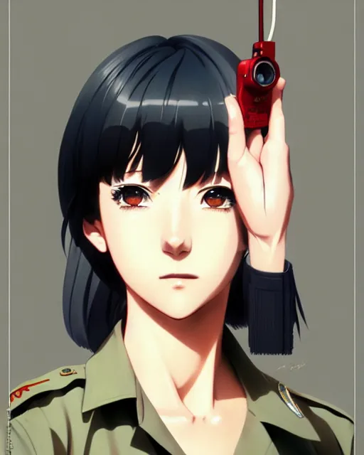 Image similar to police officer | very very anime!!!, fine - face, audrey plaza, realistic shaded perfect face, fine details. anime. realistic shaded lighting poster by ilya kuvshinov katsuhiro otomo ghost - in - the - shell, magali villeneuve, artgerm, jeremy lipkin and michael garmash and rob rey