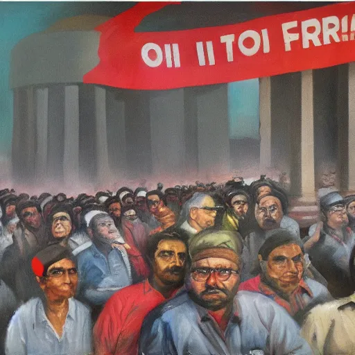 Prompt: political propaganda, socialist art, delhi metro, oil painting, global illumination