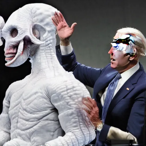 Image similar to Joe Biden fighting a Mind Flayer