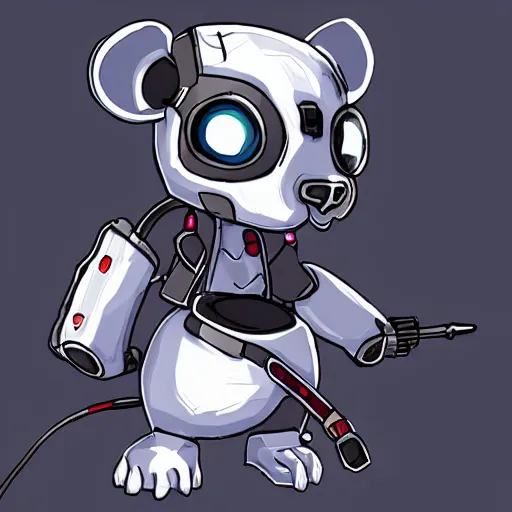 Prompt: cyborg mouse in league of legends style