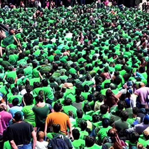 Image similar to photo of the green - giant crushing a crowd of people