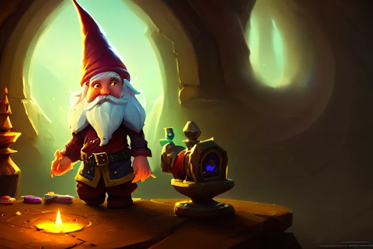 Prompt: [ important ] amazing portrait of funny gnome ], hearthstone splash art, deiv calviz, splash art, natural light, elegant, intricate, fantasy, atmospheric lighting, by greg rutkowski, hearthstone splash art, hd wallpaper, ultra high details, cinematic composition, insanely well organized