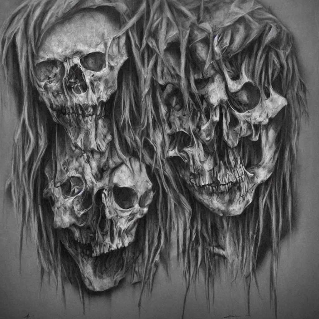 Image similar to charcoal macabre art