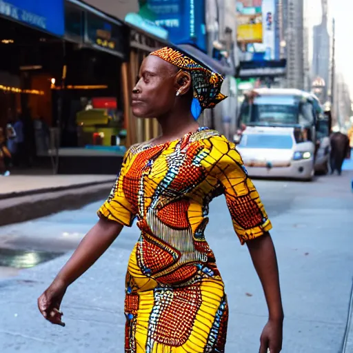 Image similar to African Aphrodite walking in NYC