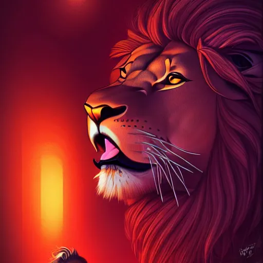 Image similar to a lion inside a night club, people dancing, hyperdetailed, in the style of artgerm, deviantart, figurative art, deviantart, ilya kuvshinov, lovecraftian