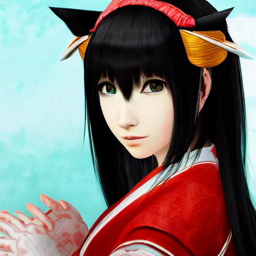 Prompt: portrait of yotsuyu, final fantasy xiv