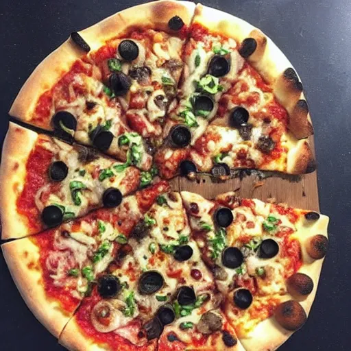 Image similar to pizza overloaded with toppings. this picture makes me so unbelievably hungry