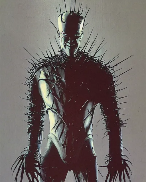 Prompt: Pinhead from Hellraiser by Peter Andrew Jones, detailed