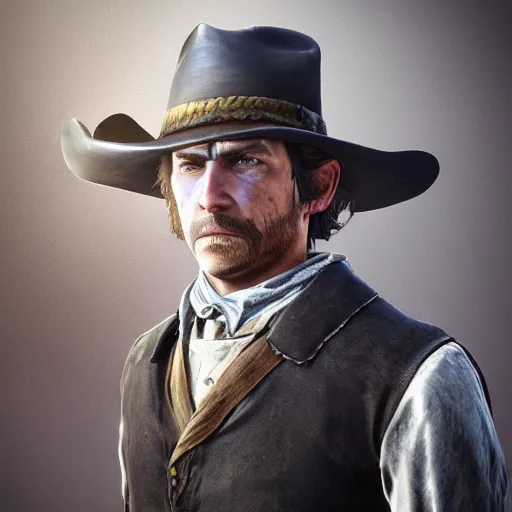 Image similar to arthur from rdr 2 in toliatty center photorealism