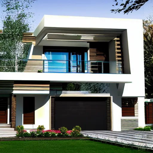 Prompt: a modern house architecture blueprint