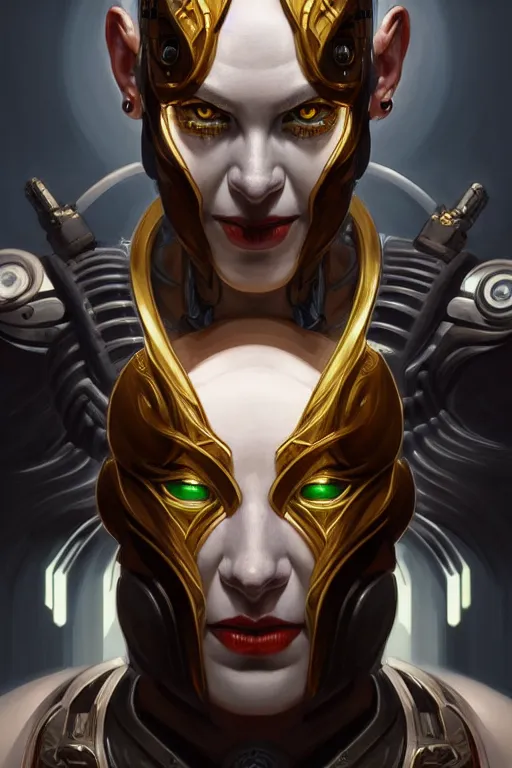 Prompt: symmetry!! portrait of cyborg loki in the style of god of war, machine parts embedded into face, intricate, elegant, highly detailed, digital painting, artstation, concept art, smooth, sharp focus, illustration, art by artgerm and greg rutkowski and alphonse mucha, 8 k