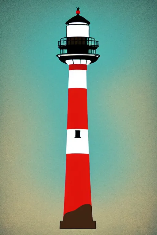 Image similar to minimalist boho style art of a lighthouse, illustration, vector art