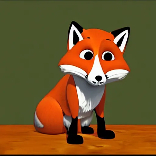 Image similar to fox in the style of pixar