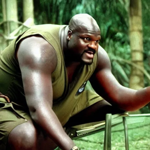 Prompt: shaq starring in jurassic park 1 9 9 3