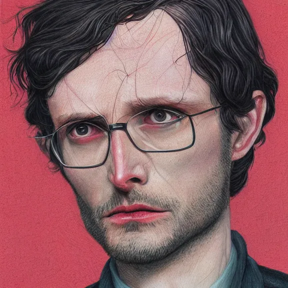 Image similar to will graham, dark, red, by martine johanna, golden ratio, environment, hyper detail, concept artbook, ealistic, photorealistic,