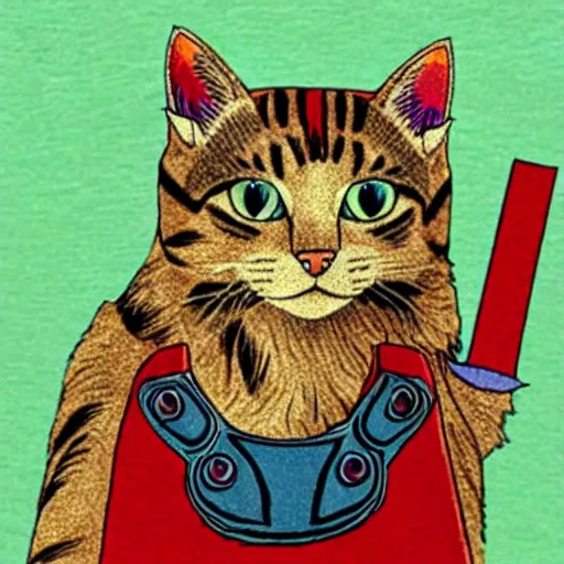 Image similar to a feline thor