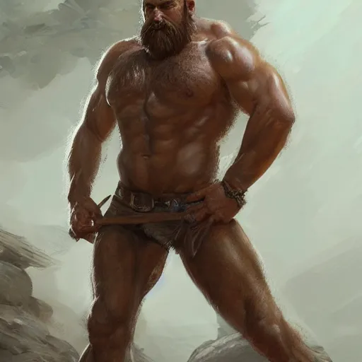 Prompt: portrait of a rugged ranger, muscular, upper body, hairy torso, detailed detailed detailed hands hands hands hands, D&D, fantasy, bare bare bare bare thighs thighs thighs intricate, elegant, highly detailed, digital painting, artstation, concept art, smooth, sharp focus, illustration, art by wlop