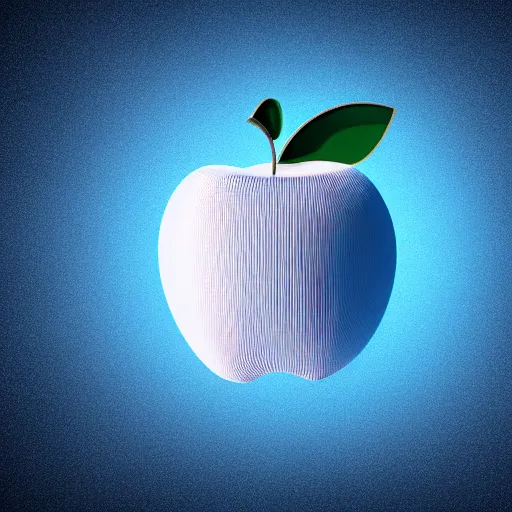 Prompt: a 3D apple made of polygons, floating in a dark blue void of particles, 4k detailed, 8k