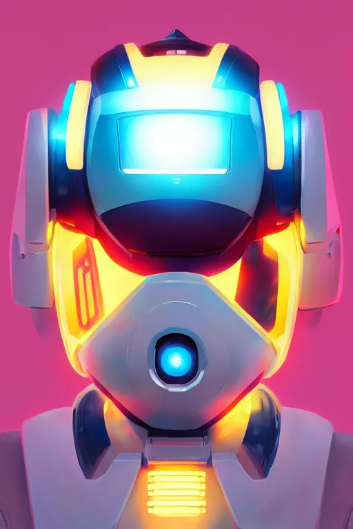 Image similar to metabots medabots medarotto medarot robot minimalist comics helmet mask neon cybereye, behance hd by jesper ejsing, by rhads, makoto shinkai and lois van baarle, ilya kuvshinov, rossdraws global illumination ray tracing hdr radiating a glowing aura