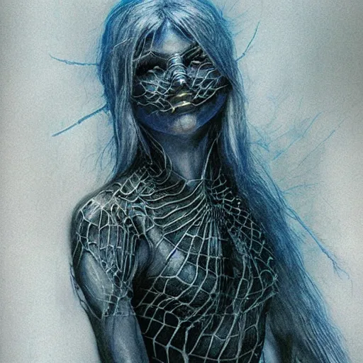 Image similar to a beautiful drider drow spider queen by alan lee