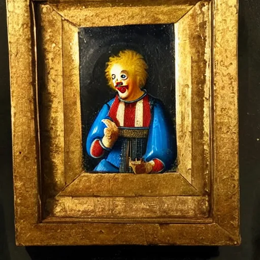 Image similar to 1 3 th century oil painting of ronald mcdonald castle