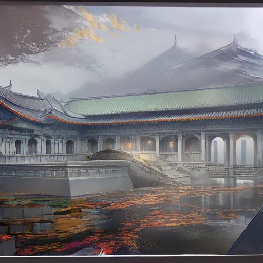 Image similar to concept art by jama jurabaev, imperial palace