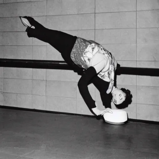 Prompt: Betty White doing parkour