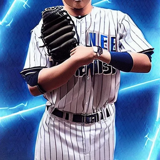 Prompt: “man inserts mind control chip into an attractive baseball player man who is part cyborg”