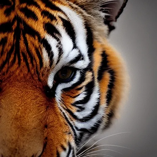 Image similar to “tiger stretching facing towards the camera, photo realism, 8k”